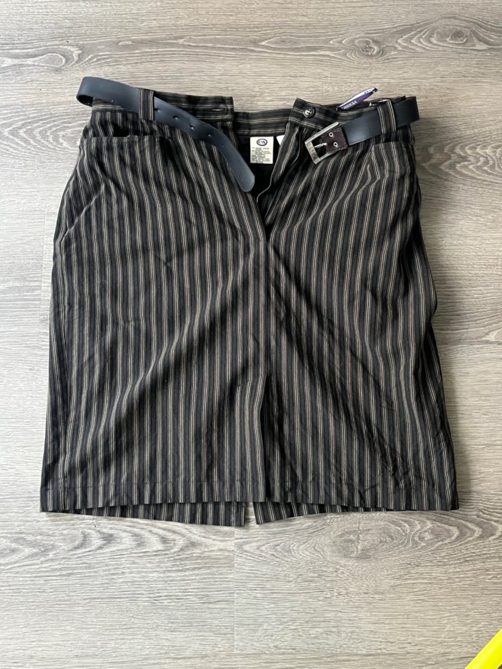 Vintage Yessica Black Pinstripe Pencil Skirt